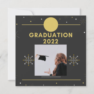 Afstuderen 2022 Topper Black Gold Stars Kaart