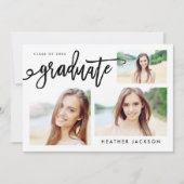 Afstuderen 2022 Trendy 3 Foto Collage Kaart (Voorkant)