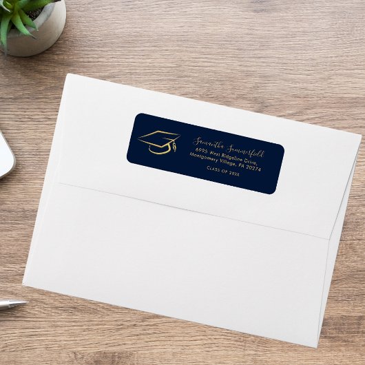 Afstuderen 2023 Afstuderen het Adres van de Terugk Etiket