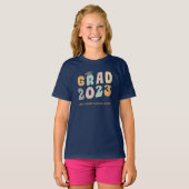 Afstuderen 2023 de Aangepaste Naam van de School v T-shirt (Voorkant volledig)