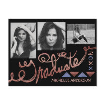 Afstuderen 2023 Foto Collage Faux Roos Gold Foil