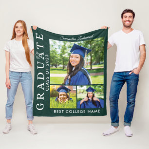 Afstuderen 2023 Foto Collage Green Afstudeerder Ke Fleece Deken