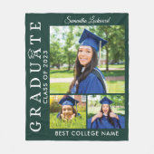 Afstuderen 2023 Foto Collage Green Afstudeerder Ke Fleece Deken (Voorkant)