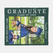 Afstuderen 2023 Foto Collage Green Afstudeerder Ke Fleece Deken (Voorkant (Horizontaal))