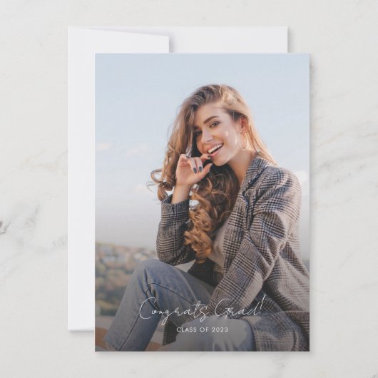 Afstuderen 2023 Foto Elegant Script Afstudeerder P Kaart (Achterkant)