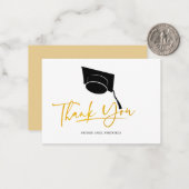 Afstuderen 2023 Gold Foil Afstudeerder Hartelijk d Notitiekaartje (Voorkant / Achterkant in situ)