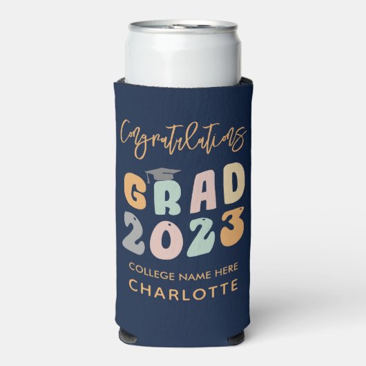 Afstuderen 2023 Graduation Party Retro Seltzer Blikjeskoeler (Seltzer Voorkant)