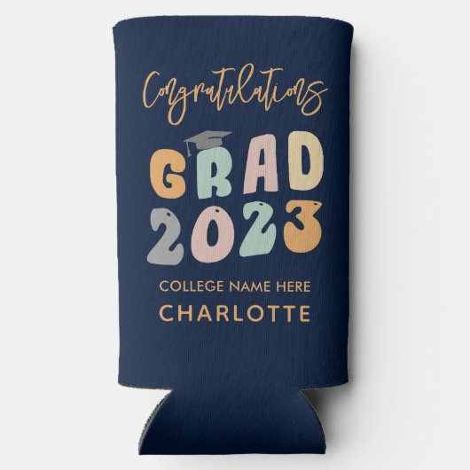 Afstuderen 2023 Graduation Party Retro Seltzer Blikjeskoeler (Achterkant)