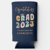 Afstuderen 2023 Graduation Party Retro Seltzer Blikjeskoeler (Voorkant)