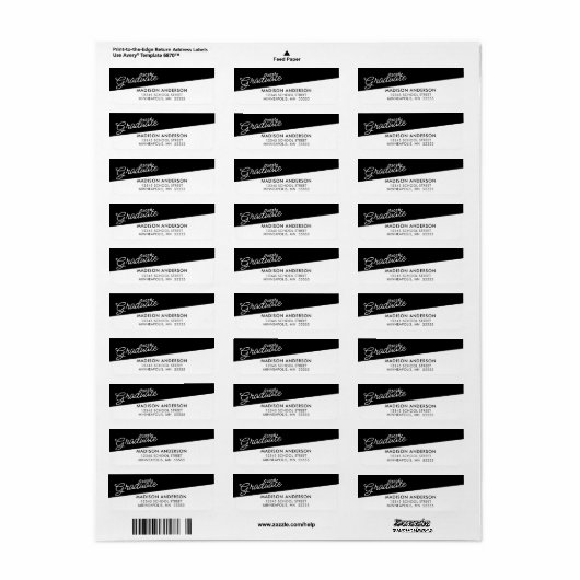 Afstuderen 2023 het Adres van de Terugkeer van het Etiket (Full Sheet)