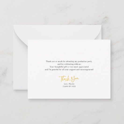 Afstuderen 2023 Minimalistisch Afstudeerder script Notitiekaartje (Achterkant)