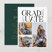 Afstuderen 2023 Multi Foto Groen Zwart Afstudeerfe Kaart (Voorkant / Achterkant)