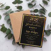 Afstuderen 2023 partij zwarte glazen gouduitnodigi briefkaart