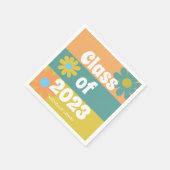 Afstuderen 2023 Retro Daisies Girls Personalized Servet (Hoek)