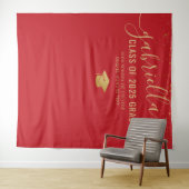 Afstuderen 2023 Rood Fotohokje Selfie Achtergrond Wandkleed (In Situ (horizontaal))