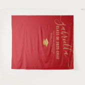 Afstuderen 2023 Rood Fotohokje Selfie Achtergrond Wandkleed (Voorkant (horizontaal))