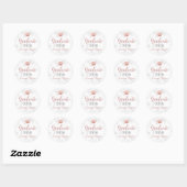 Afstuderen 2023 White Marble Roos Gold Afstudeerde Ronde Sticker (Vel)
