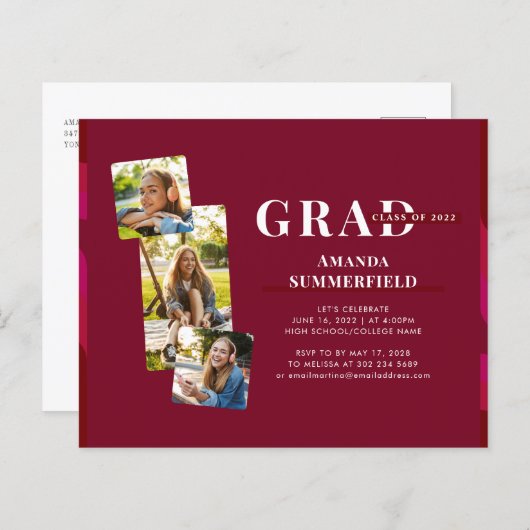 Afstuderen 2024 Afstudeerder Foto's Feestuitnodigi (Voorkant / Achterkant)