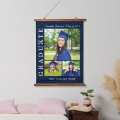 Afstuderen 2024 Afstudeerder Foto's Navy Blue Keep Hangend Wandkleed (Slaapkamer)