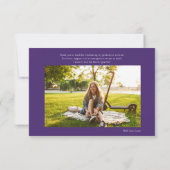 Afstuderen 2024 Afstudeerder Foto's Paarse Modern Bedankkaart (Achterkant)