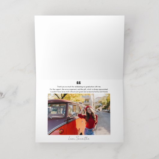 Afstuderen 2024 Afstudeerder Fotoscript Bedankt Folie Wenskaart (Binnenlaag)