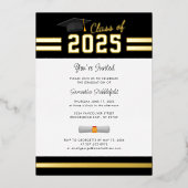 Afstuderen 2024 Afstudeerder Party Gold Folie Uitnodiging (Voorkant)