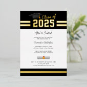 Afstuderen 2024 Afstudeerder Party Gold Folie Uitnodiging (Staand Voorkant)