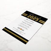 Afstuderen 2024 Afstudeerder Party Gold Folie Uitnodiging (Gedraaid)