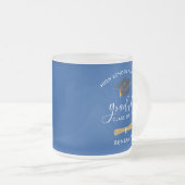 Afstuderen 2024 Blauw Gepersonaliseerd Afstuderen Matglas Koffiemok (Voorkant rechts)