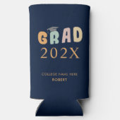 Afstuderen 2024 College Afstudeerder Party Retro Seltzer Blikjeskoeler (Achterkant)