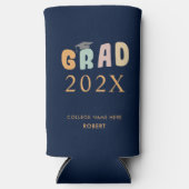 Afstuderen 2024 College Afstudeerder Party Retro Seltzer Blikjeskoeler (Voorkant)