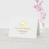 Afstuderen 2024 Foto Afstudeerder Dank u Goud Folie Wenskaart (Orchidee)