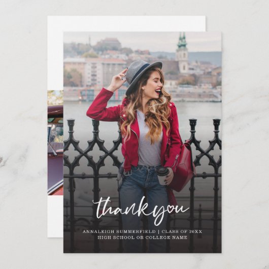 Afstuderen 2024 foto Afstudeerder dank u kaart (Voorkant / Achterkant)