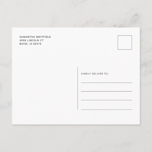 Afstuderen 2024 foto minimalistische partij uitnodiging briefkaart (Achterkant)