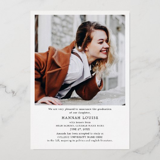 Afstuderen 2024 foto Silver Foil aankondiging (Achterkant)