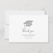 Afstuderen 2024 Foto Zilver Afstuderen Pet Bedankkaart (Voorkant)