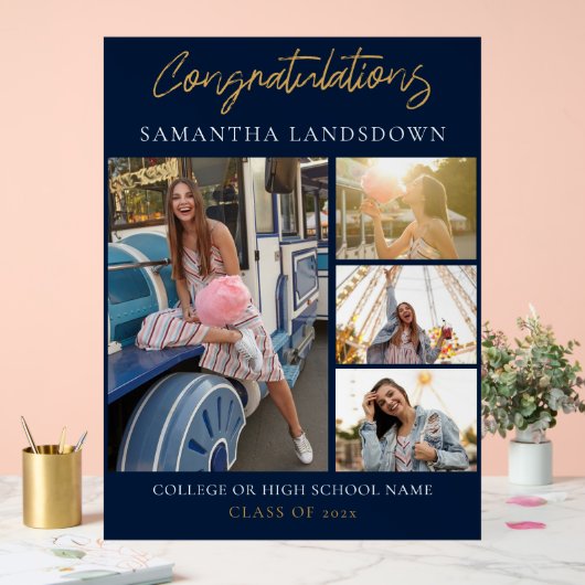 Afstuderen 2024 Fotocollage Acryl Bord (Huwelijk)