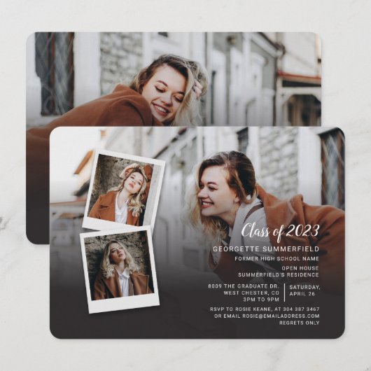 Afstuderen 2024 Fotocollage Afstudeerder Party Kaart (Voorkant / Achterkant)
