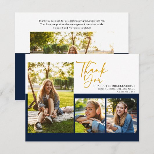 Afstuderen 2024 Fotocollage Afstuderen Bedankt (Voorkant / Achterkant)