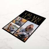 Afstuderen 2024 Fotocollage Graduation Party Gold Folie Uitnodiging (Gedraaid)
