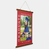 Afstuderen 2024 Fotocollage Rood Afstudeerder Keep Hangend Wandkleed (Gebogen)