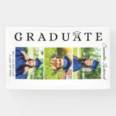 Afstuderen 2024 Fotocollage Zwart-wit Spandoek (Horizontaal)