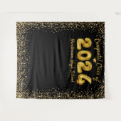 Afstuderen 2024 Gouden Ballonnen Zwarte Foto Achte Wandkleed (Voorkant (horizontaal))