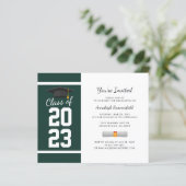 Afstuderen 2024 Groen Afstudeerder Feestuitnodigin (Staand voorkant)