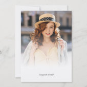 Afstuderen 2024 Minimalistische foto Afstudeerder  Kaart (Achterkant)