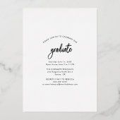 Afstuderen 2024 Modern Roos Gold Photo Afstuderen Folie Uitnodiging (Achterkant)