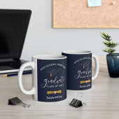 Afstuderen 2024 Navy Blue gepersonaliseerd Tweekleurige Koffiemok