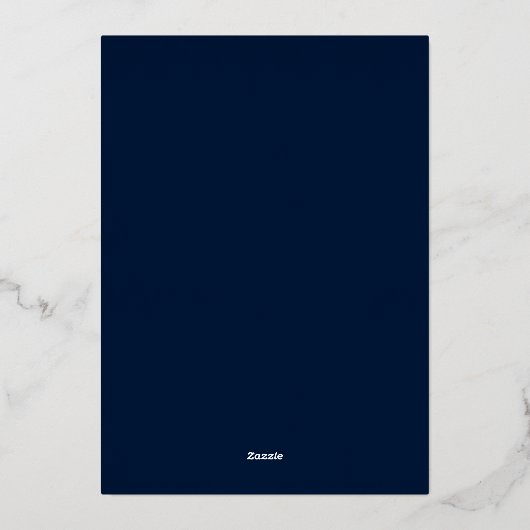Afstuderen 2024 Navy Blue Party Roos Gold Folie Uitnodiging (Achterkant)