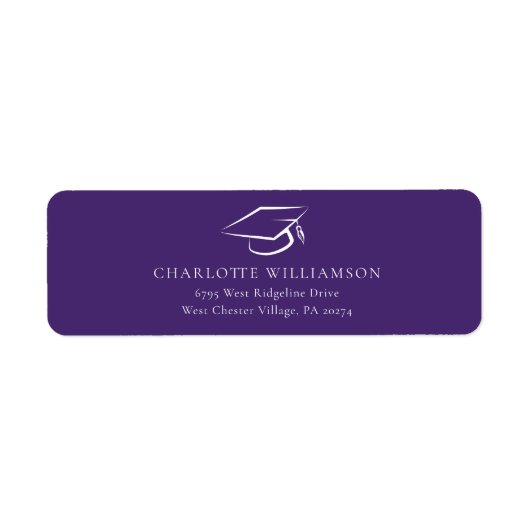 Afstuderen 2024 Paarse retour adres Etiket (Voorkant)