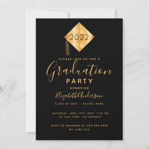 Afstuderen 2024 Party Topper Zwart Goud Kaart